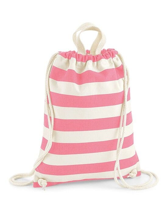 Westford Mill W686 Nautical Gymsac - Natural/ Pink