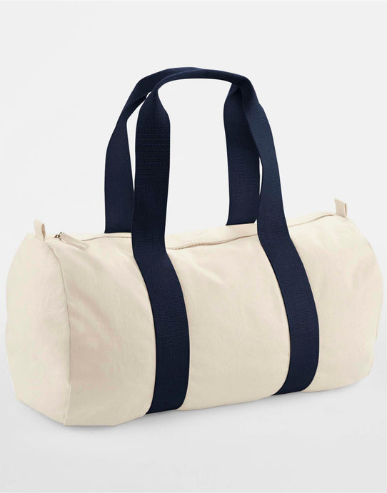 Westford Mill W814 EAware® Organic Barrel Bag - Natural/French Navy