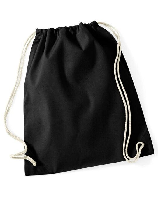 Westford Mill W910 Recycled Cotton Gymsac - Black