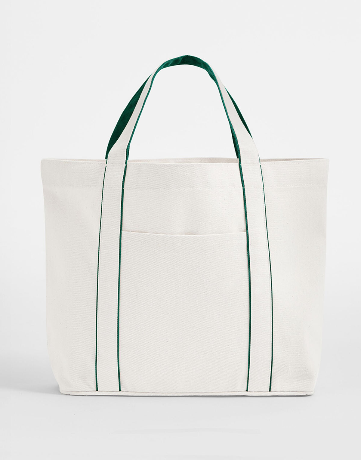 Westford Mill W950 Courtside Medium Tote - Soft White/Bottle Green