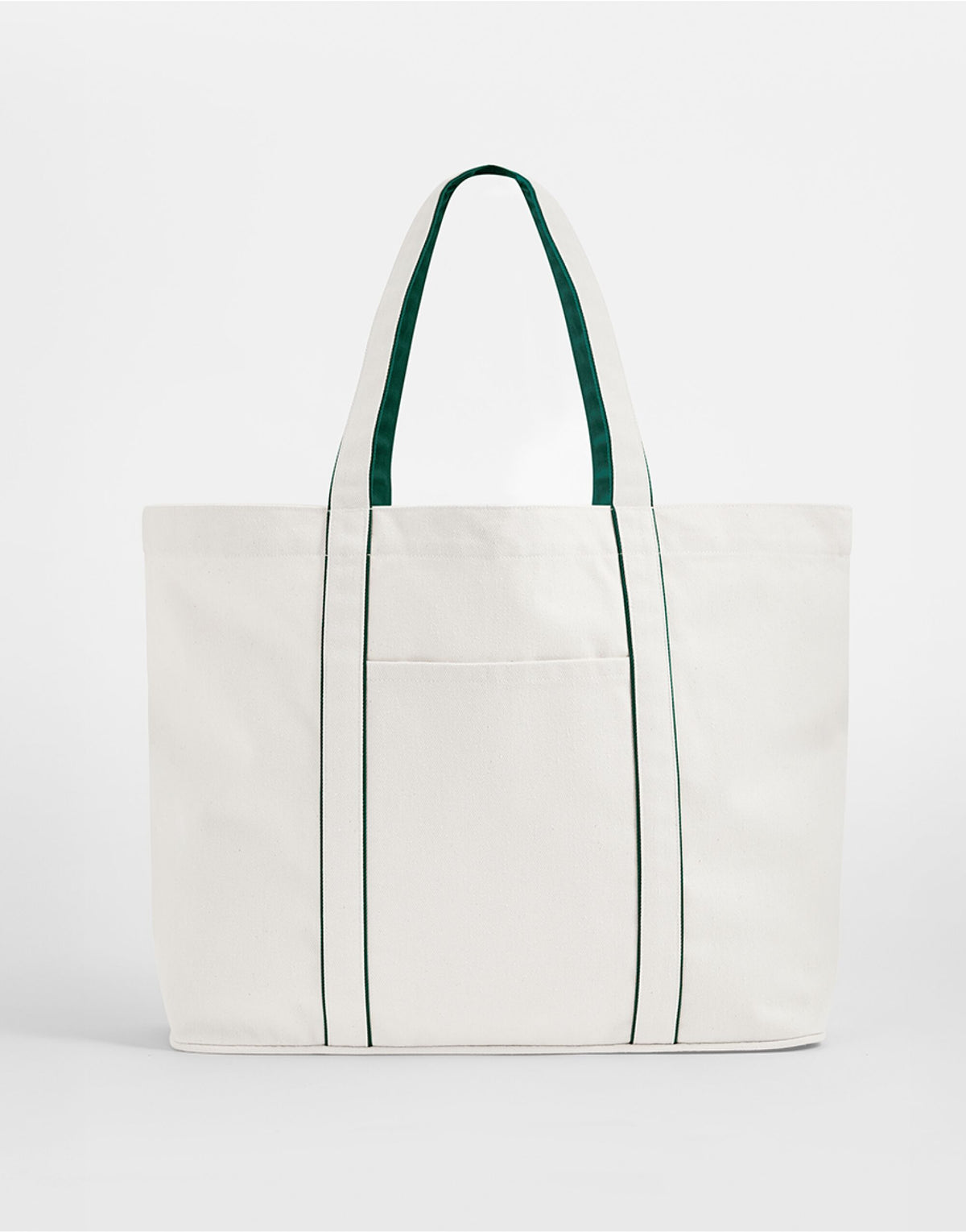 Westford Mill W952 Courtside Large Tote - Soft White/Bottle Green