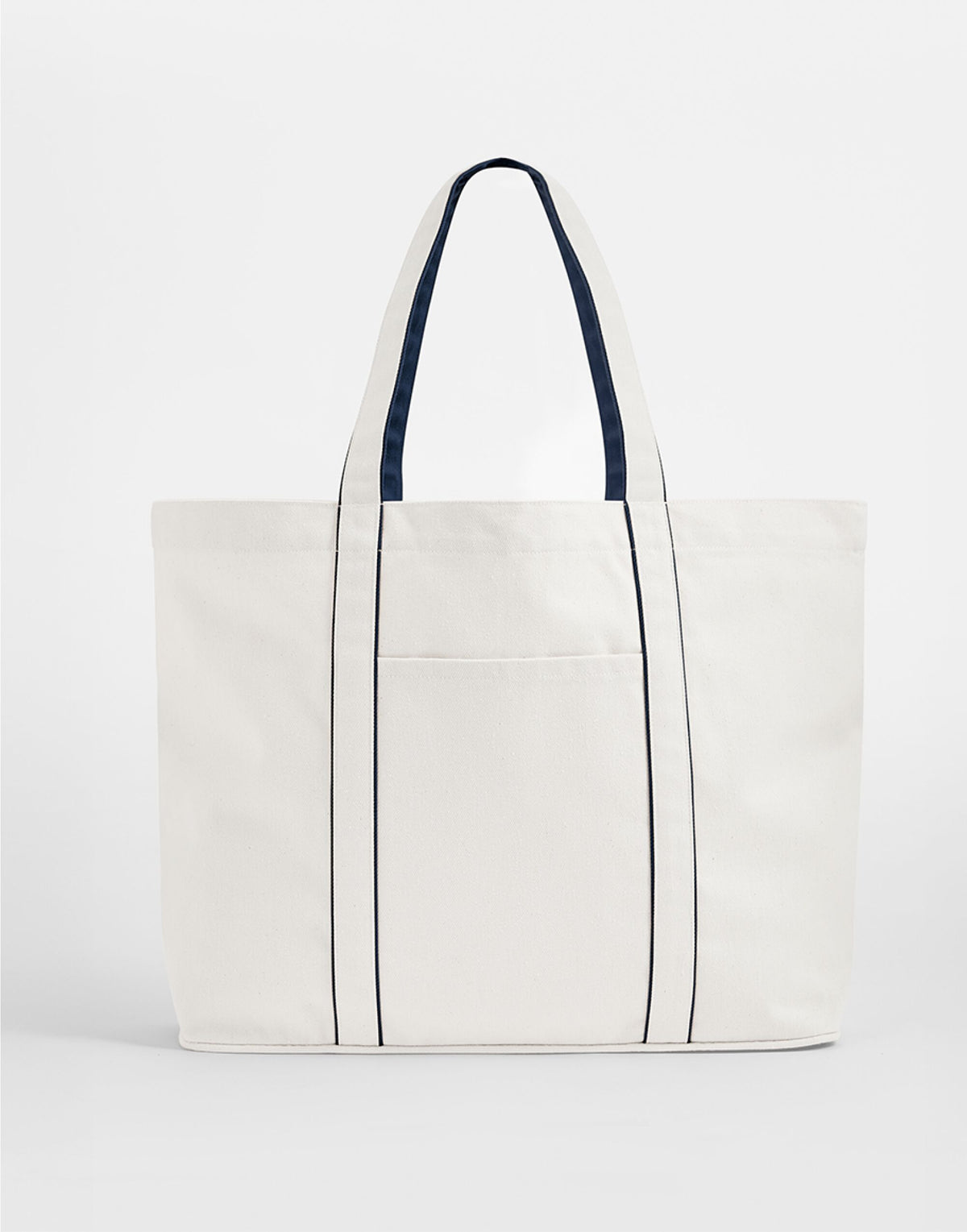 Westford Mill W952 Courtside Large Tote - Soft White/French Navy