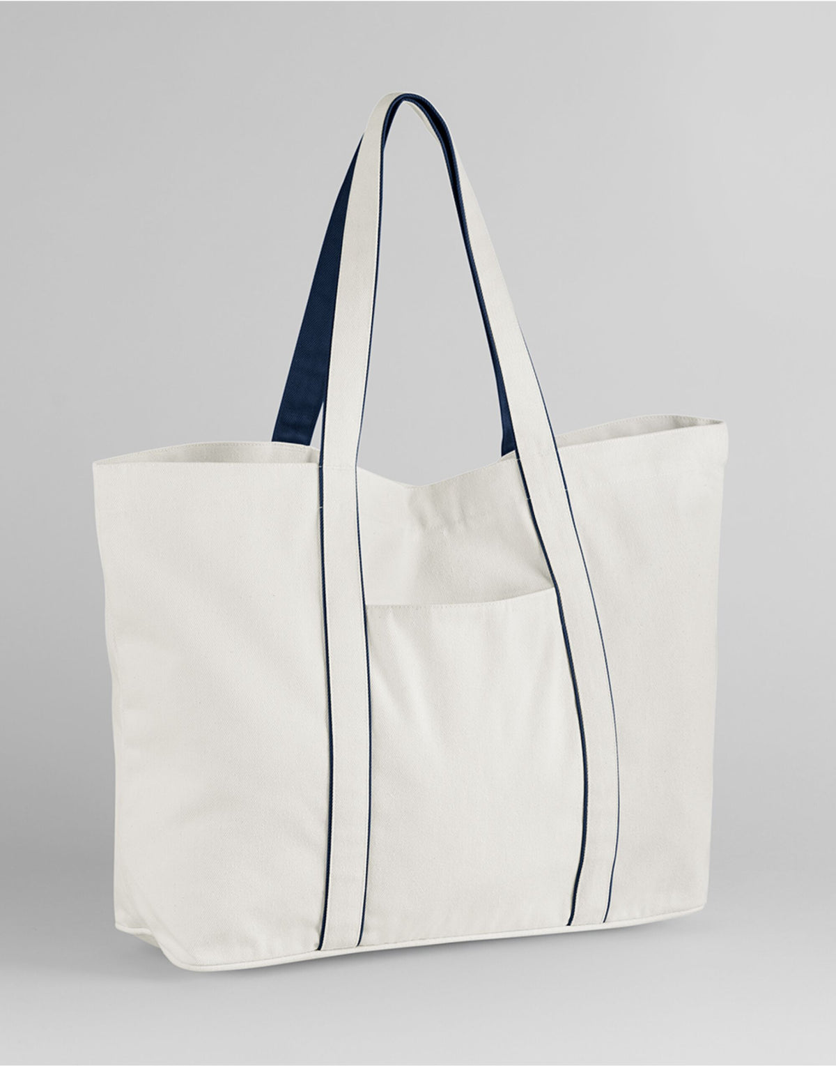 Westford Mill W952 Courtside Large Tote - Soft White/French Navy