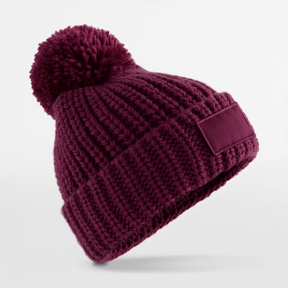 Beechfield B329 Toasty Patch Beanie - Burgundy