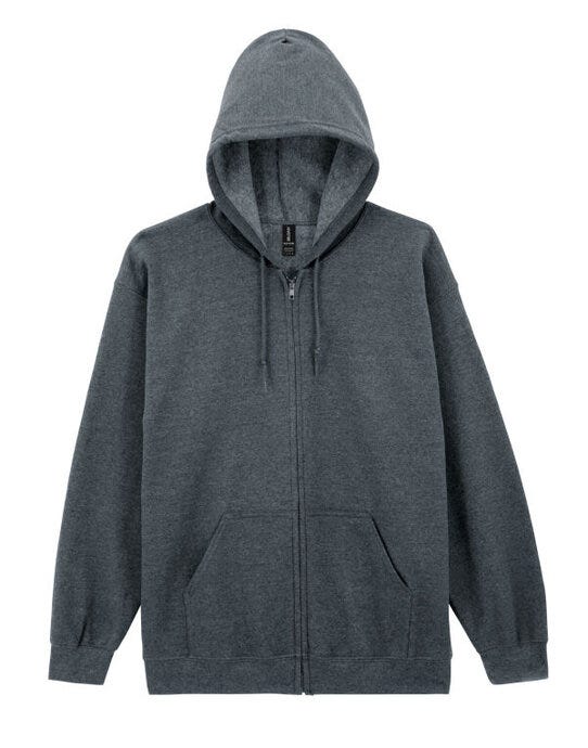 Gildan 18600 Heavy Blend Adult Zip Hood Sweat - Dark Heather