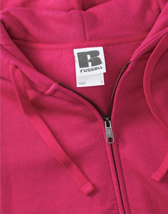Russell Athletic 266F Russell Ladies Authentic Zipped Hood Jkt - Fuchsia