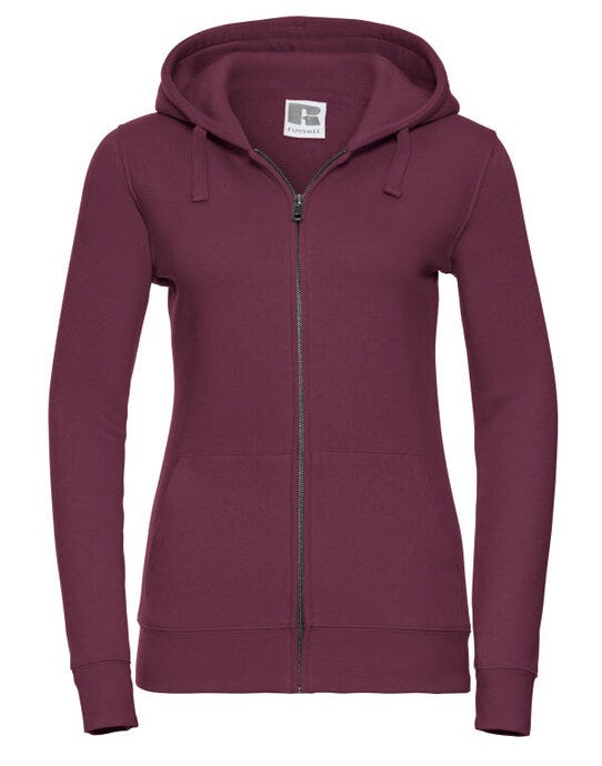 Russell Athletic 266F Russell Ladies Authentic Zipped Hood Jkt - Burgundy