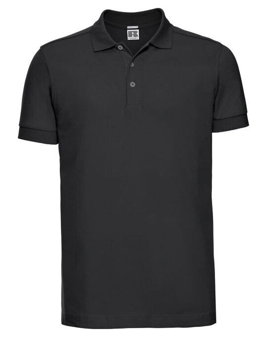 Russell Athletic 566M Russell Mens Fitted Stretch Polo - Black