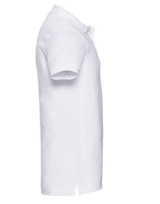Russell Athletic 566M Russell Mens Fitted Stretch Polo - White