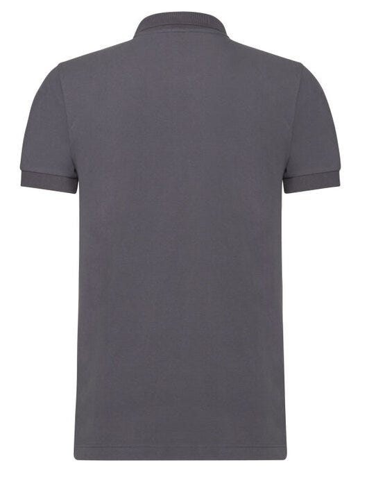 Russell Athletic 566M Russell Mens Fitted Stretch Polo - Convoy Grey