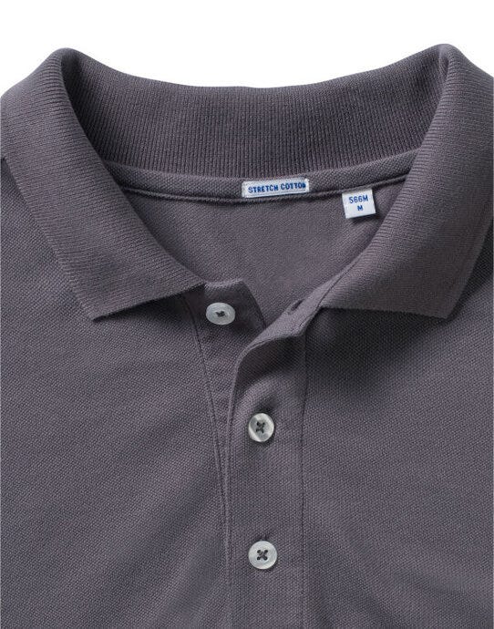Russell Athletic 566M Russell Mens Fitted Stretch Polo - Convoy Grey