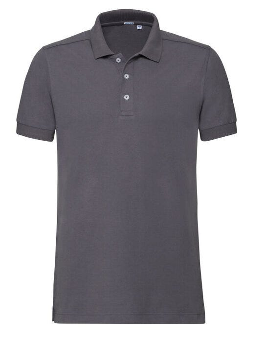 Russell Athletic 566M Russell Mens Fitted Stretch Polo - Convoy Grey