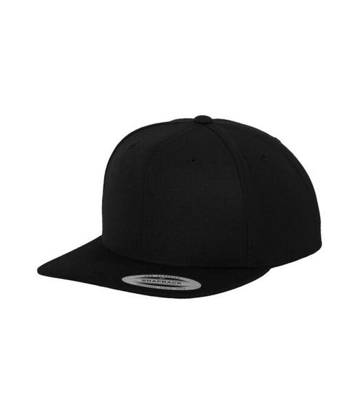 Flexfit 6089M Black plain snapback cap