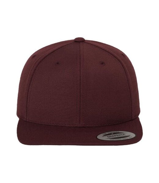 Flexfit 6089M Maroon plain snapback cap