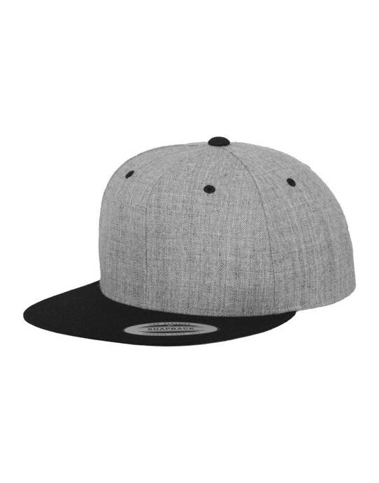 Flexfit 6089MT Two Tone Classic Snapback Cap - Heather Grey/Black