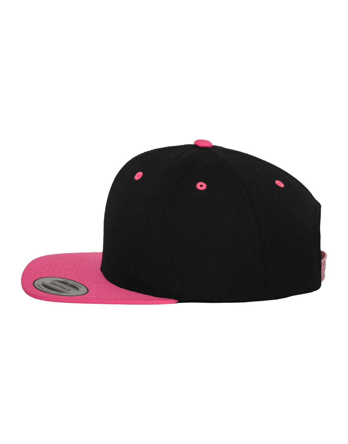 Flexfit 6089MT Two Tone Classic Snapback Cap - Black/Neon Pink