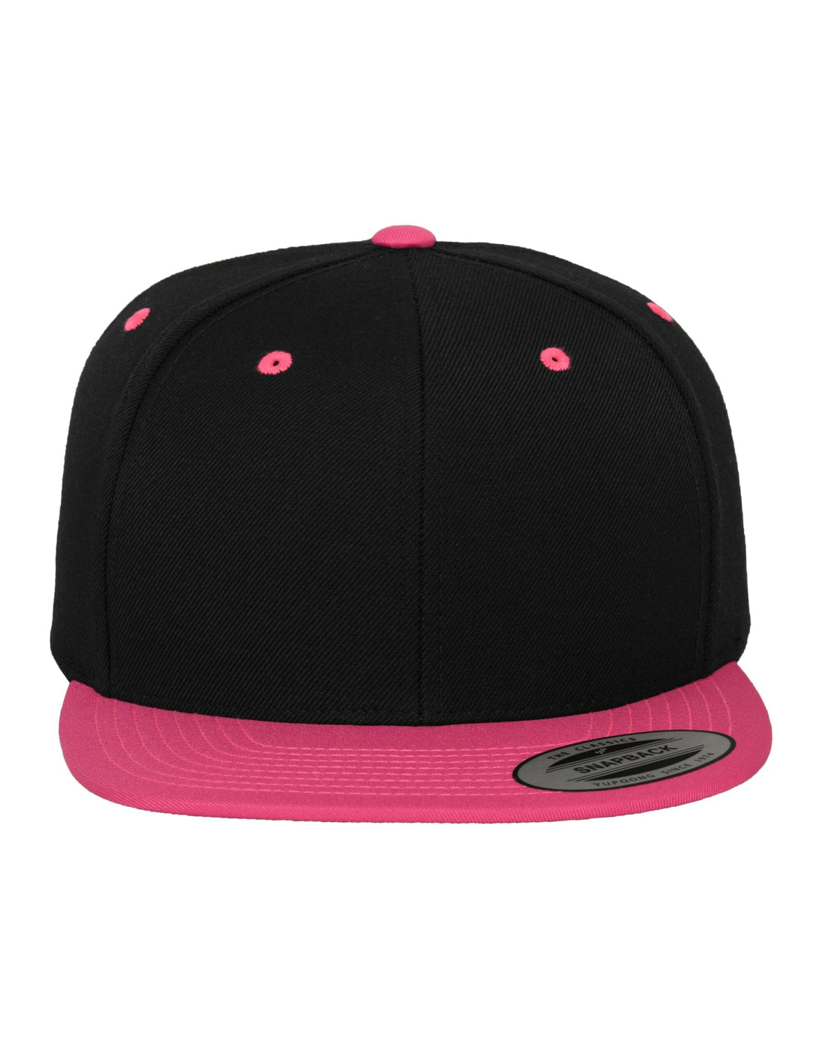 Flexfit 6089MT Two Tone Classic Snapback Cap - Black/Neon Pink