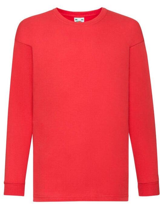 Fruit Of The Loom 61007 FOTL Kids Valueweight Long Sleeve T - Red
