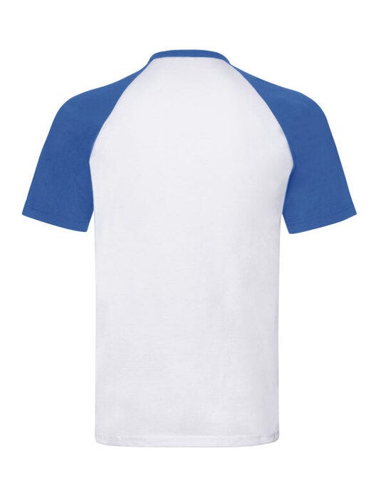 Fruit Of The Loom 61026 FOTL Mens Valueweight SS Baseball T - White/Royal Blue