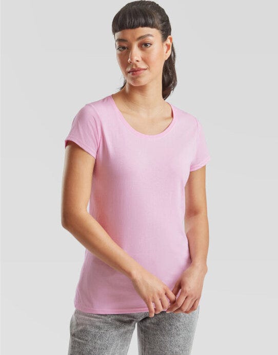 Fruit Of The Loom 61372 FOTL Ladies Valueweight T - Light Pink