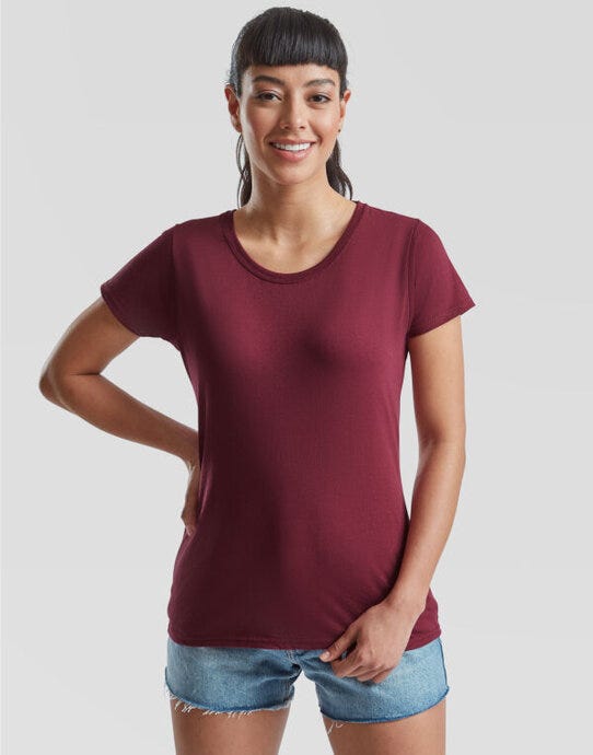 Fruit Of The Loom 61372 FOTL Ladies Valueweight T - Burgundy