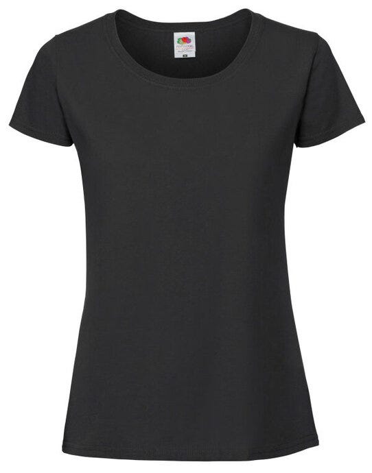 Fruit Of The Loom 61424 FOTL Ladies Ringspun Premium T - Black