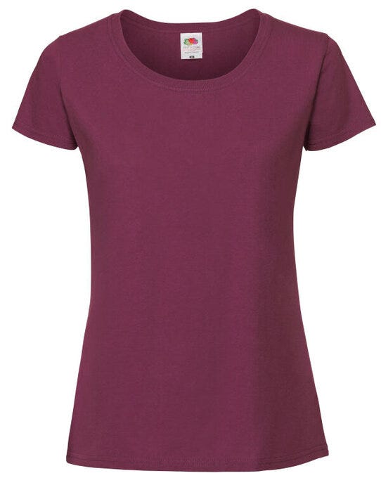 Fruit Of The Loom 61424 FOTL Ladies Ringspun Premium T - Burgundy