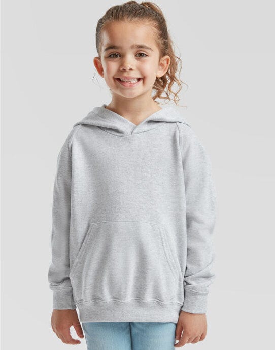 Fruit Of The Loom 62009 FOTL Kids Lightweight Hooded Sweat - Heather Grey