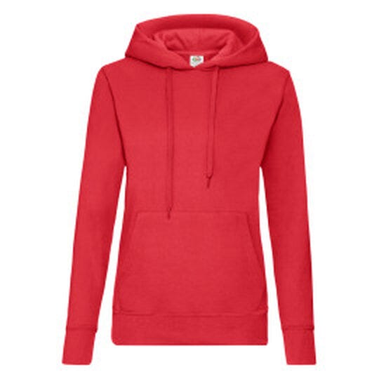 Fruit Of The Loom 62038 FOTL Ladies Classic Hooded Sweat - Red