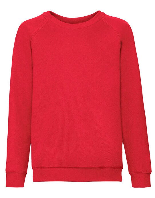 Fruit Of The Loom 62039 FOTL Kids Classic Raglan Sweat - Red