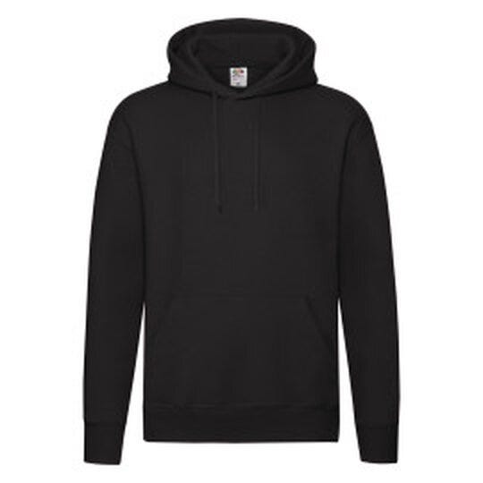 Fruit Of The Loom 62152 FOTL Mens Premium Hooded Sweat - Black
