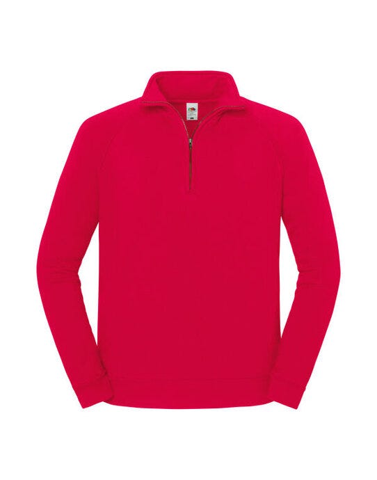 Fruit Of The Loom 62288 FOTL Iconic Premium Zip Neck Sweat - Red
