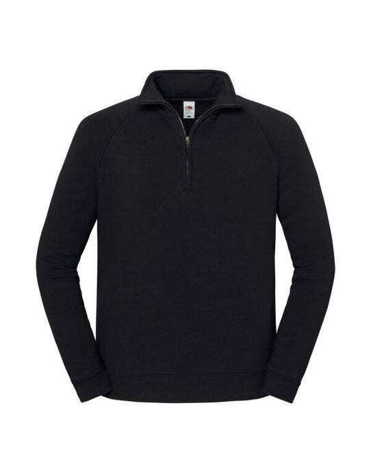 Fruit Of The Loom 62288 FOTL Iconic Premium Zip Neck Sweat - Black