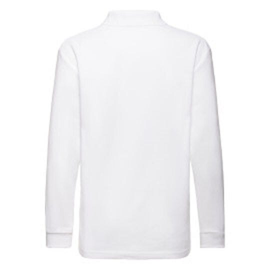 Fruit Of The Loom 63201 FOTL Kids 65/35 Long Sleeve Polo - White