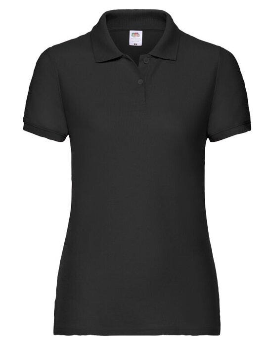 Fruit Of The Loom 63212 FOTL Ladies 65/35 Polo - Black