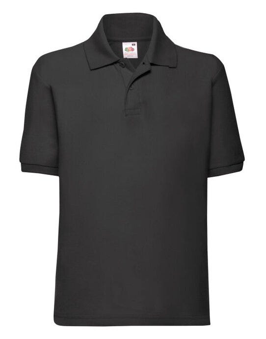 Fruit Of The Loom 63417 FOTL Kids 65/35 Polo - Black