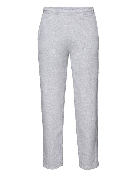 Fruit Of The Loom 64038 FOTL Mens Lightweight Open Hem Jog Pants - Heather Grey