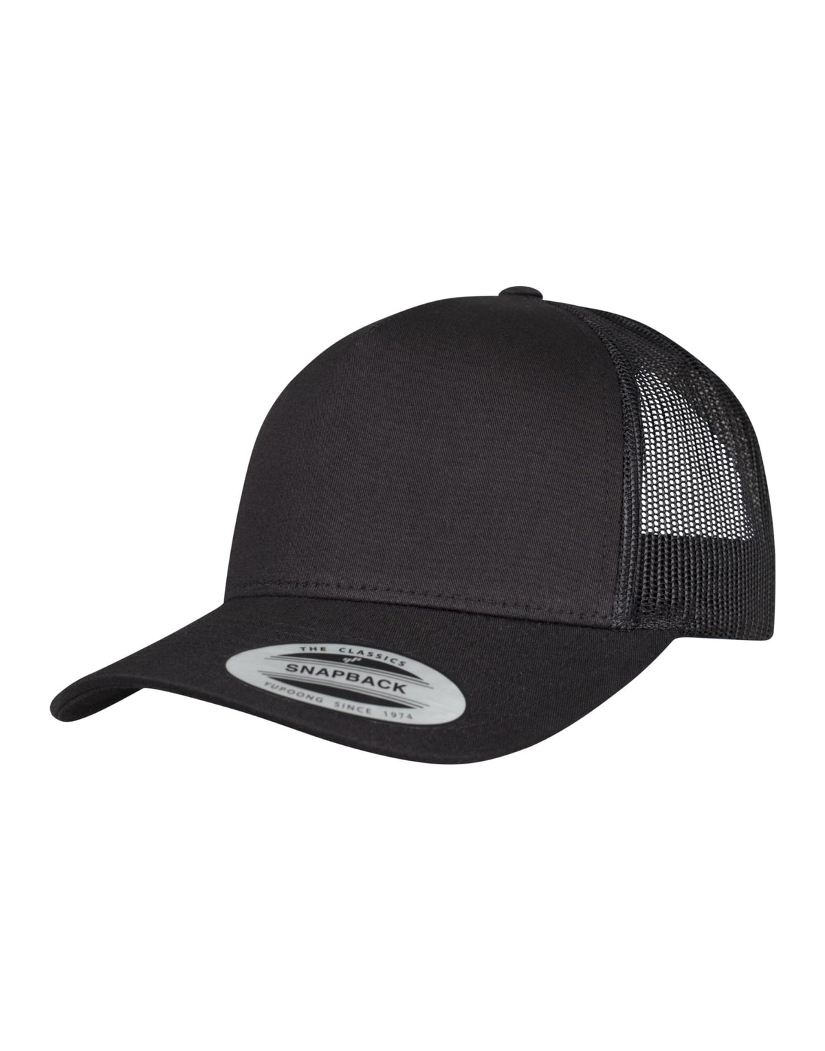 Flexfit 6506 5 Panel Retro Trucker Cap - Black