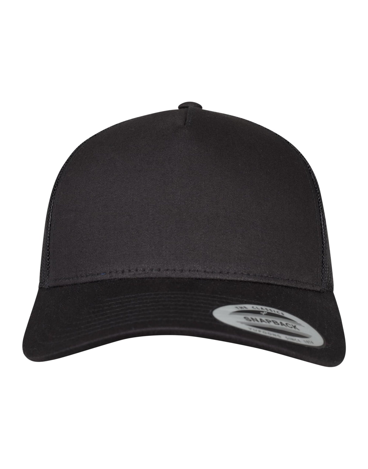 Flexfit 6506 5 Panel Retro Trucker Cap - Black