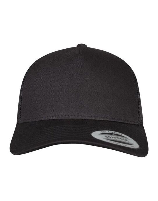 Flexfit 6506 5 Panel Retro Trucker Cap - Black