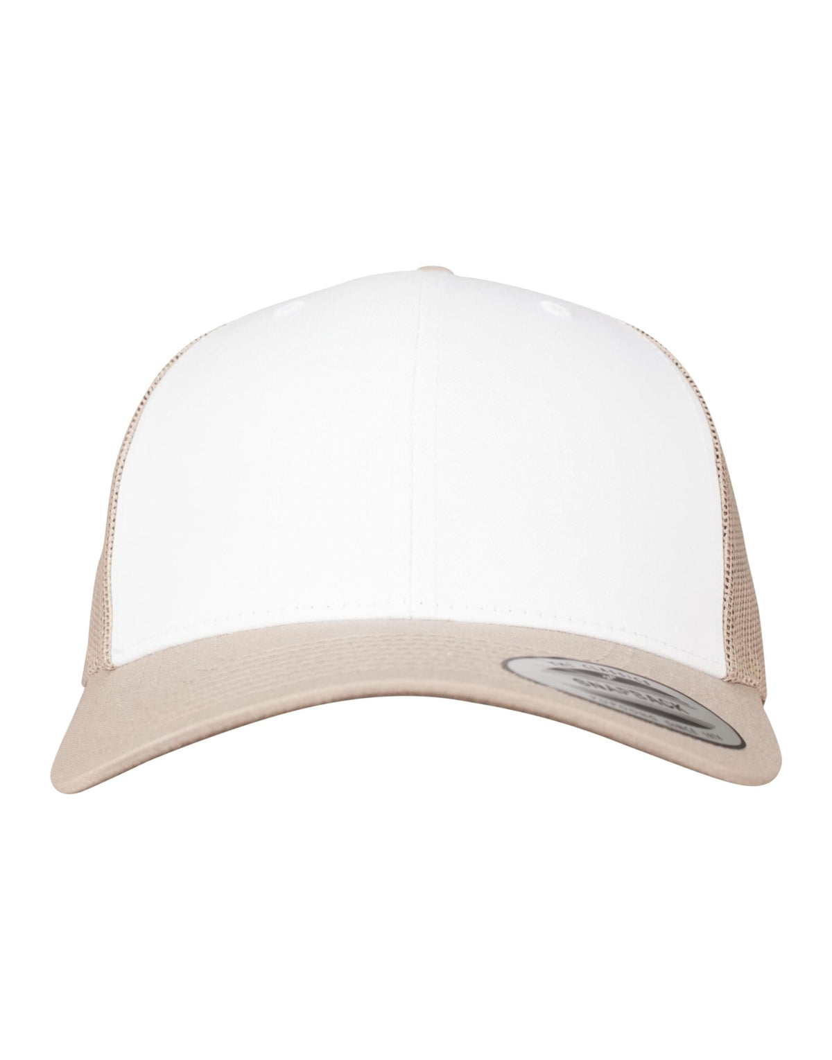 Flexfit 6606CF Retro Trucker Colored Front - Khaki/White/Khaki