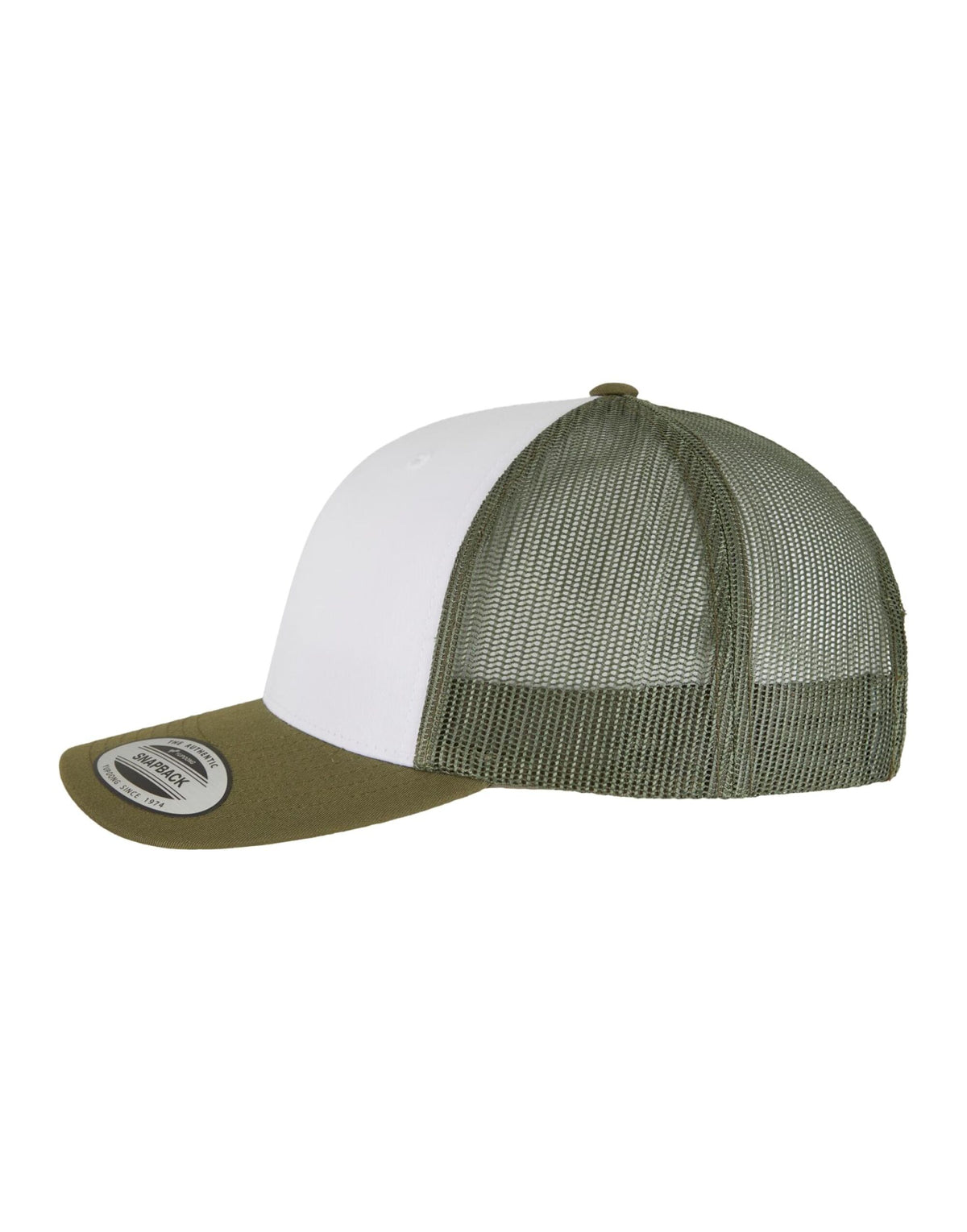 Flexfit 6606CF Retro Trucker Colored Front - Moss Green/White/Olive