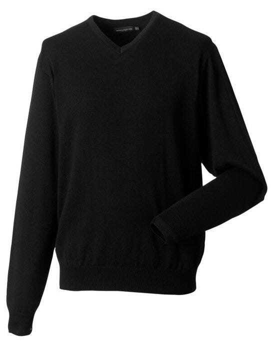 Russell Athletic Collection 710M Russell Collection Mens VNeck Pullover - Black
