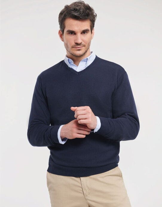 Russell Athletic Collection 710M Russell Collection Mens VNeck Pullover - French Navy