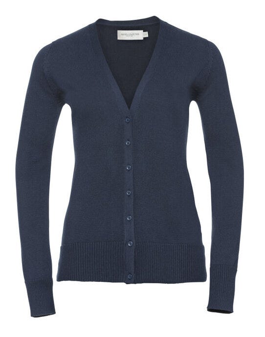 Russell Athletic Collection 715F Russell Collection Ladies VNeck Cardigan - French Navy