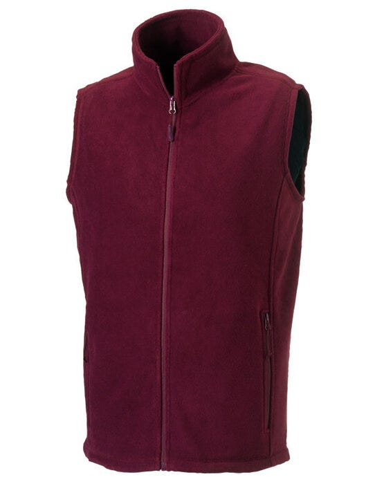 Russell Athletic 8720M Russell Mens Outdoor Fleece Gilet - Burgundy