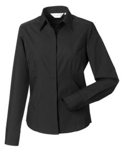Russell Athletic Collection 924F Russell Collection Lady LS Fitted Poplin - Black