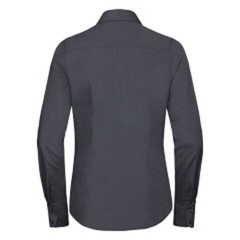 Russell Athletic Collection 924F Russell Collection Lady LS Fitted Poplin - Convoy Grey