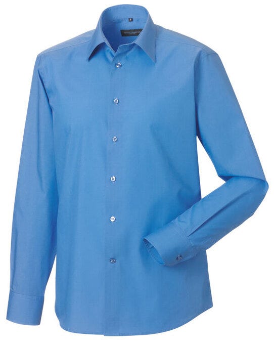 Russell Athletic Collection 924M Russell Collection Mens LS Tailor Poplin - Corporate Blue