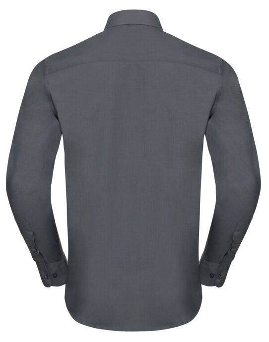 Russell Athletic Collection 924M Russell Collection Mens LS Tailor Poplin - Convoy Grey